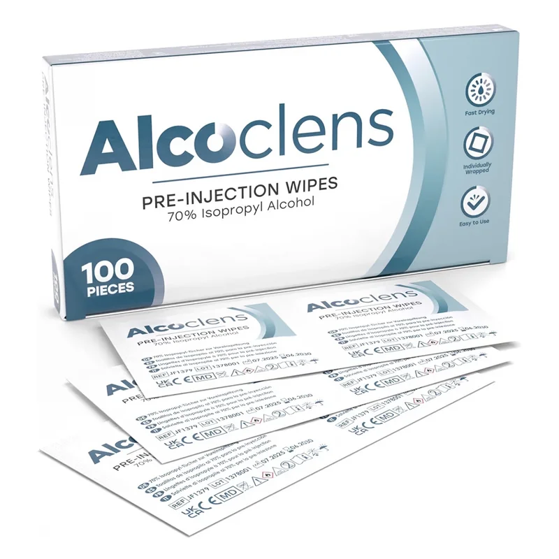 Pegasus Peptides Alcoclens Pre-Injection Alcohol Wipes/Swabs research peptide vial